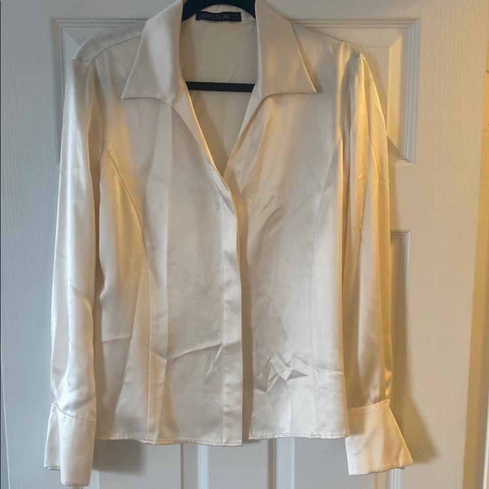 Elegant Cream Button-Up Blouse